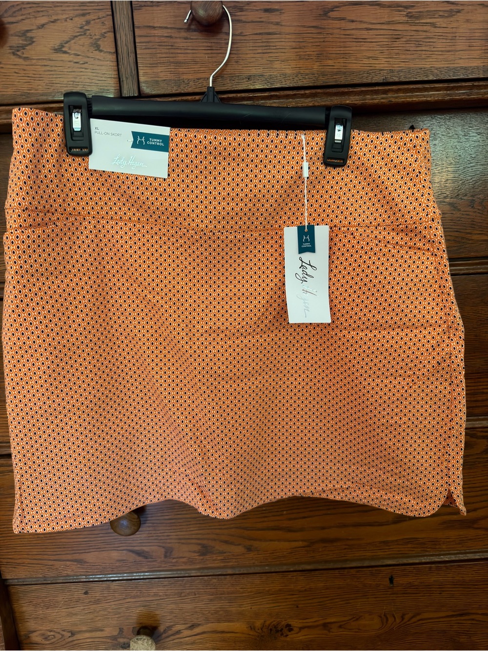 Lady Hagen Orange Micro-Pattern Mini Skort